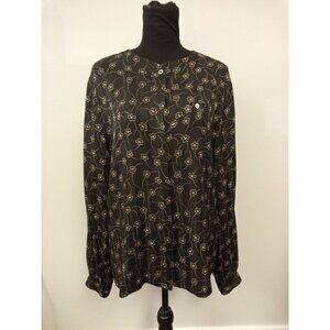 Liz Claiborne Women's Black and Gold Blouse size 14